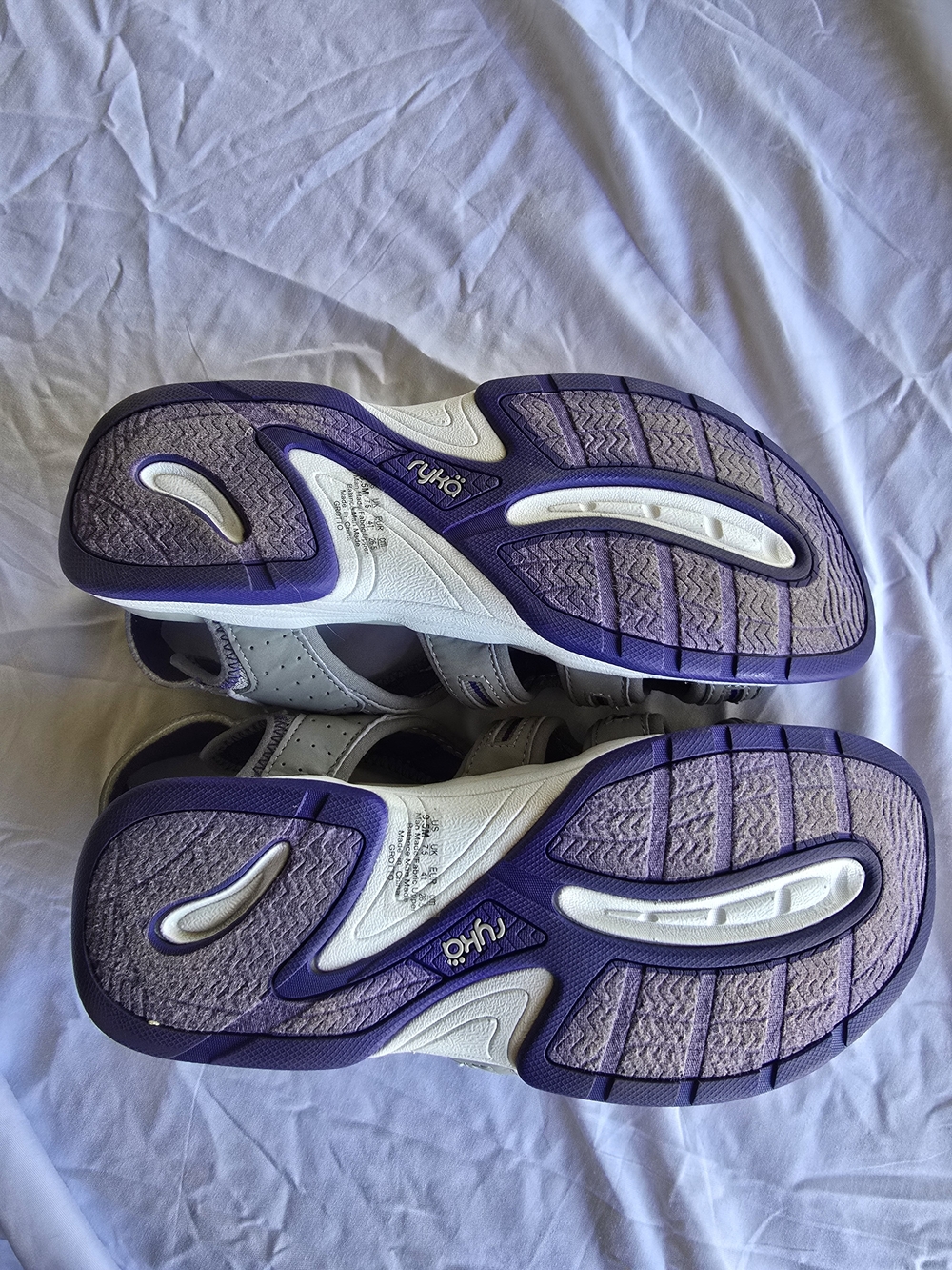 Ryka Gray and Purple Active Comfort Sandals - Picture 2 of 3